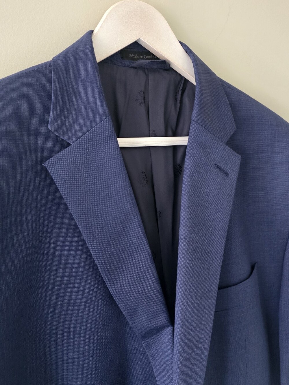 NWOT Lauren Ralph Lauren Navy Textured Weave Wool Blazer Size 48R Old Money - Picture 5 of 16